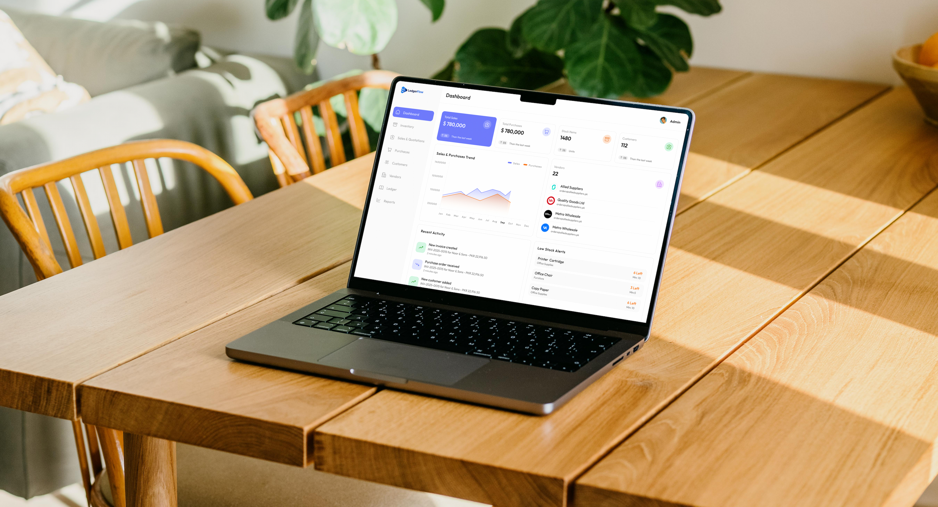 LedgerFlow – Accounting & Business Management Dashboard